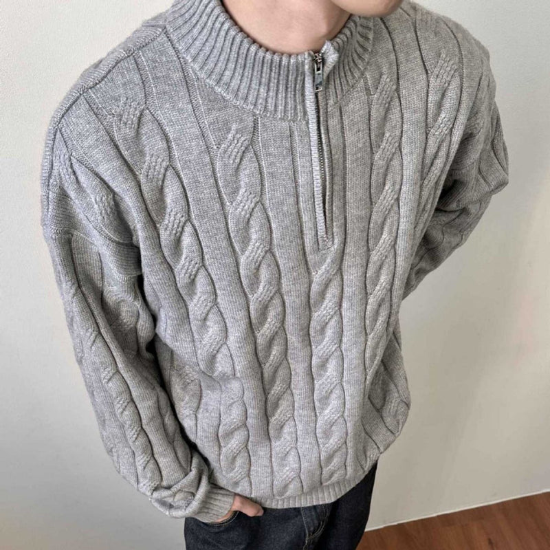 Jasper Men's Cable Knit Sweater | Zip