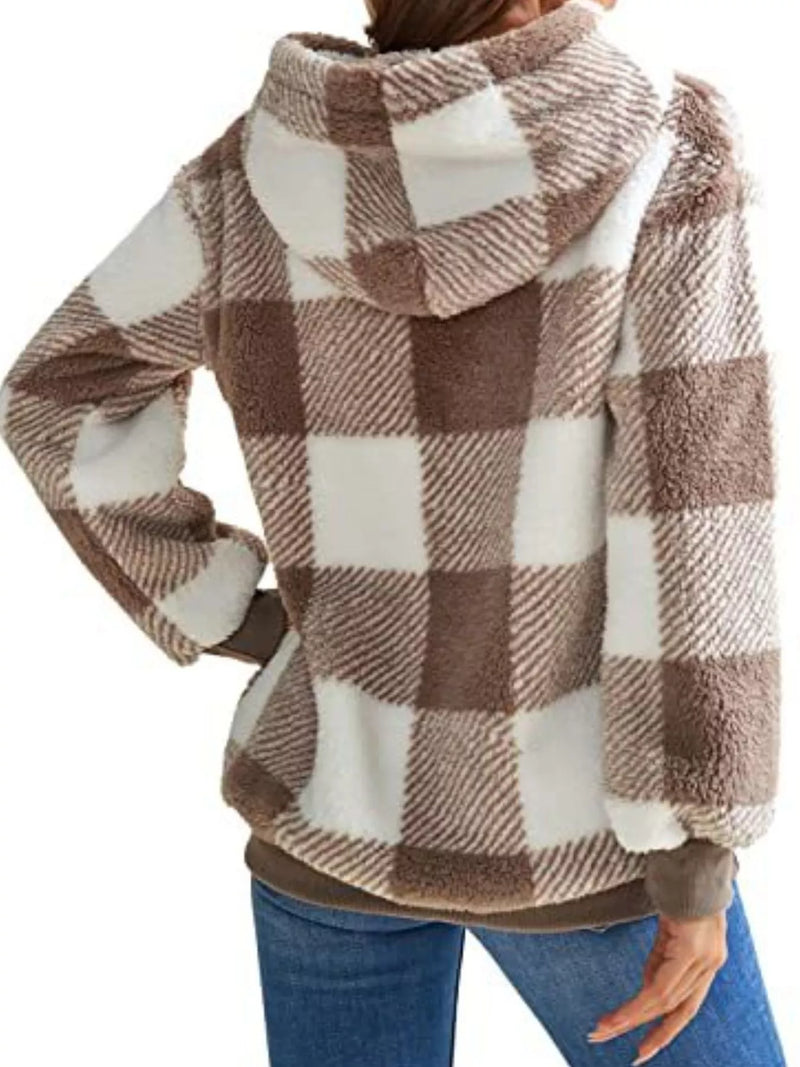 Faye Women's Plaid Sweater - close-up detail