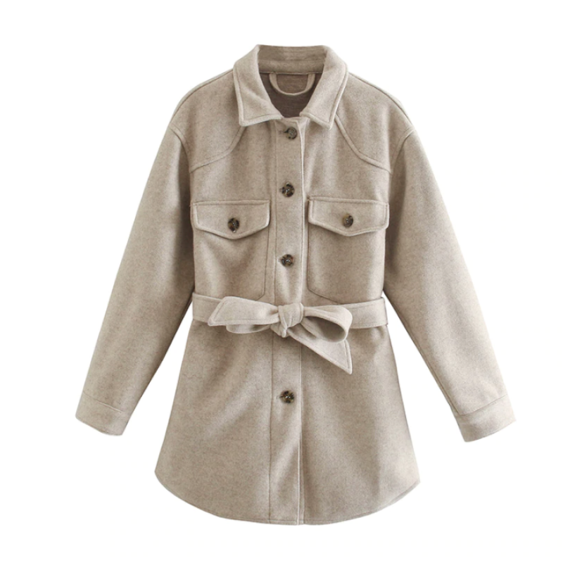 Anouk Women's Trench Coat - fabric and finish detail