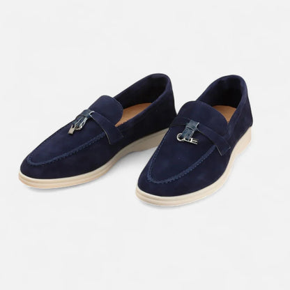 Gideon Men's Suede Loafers - close-up detail