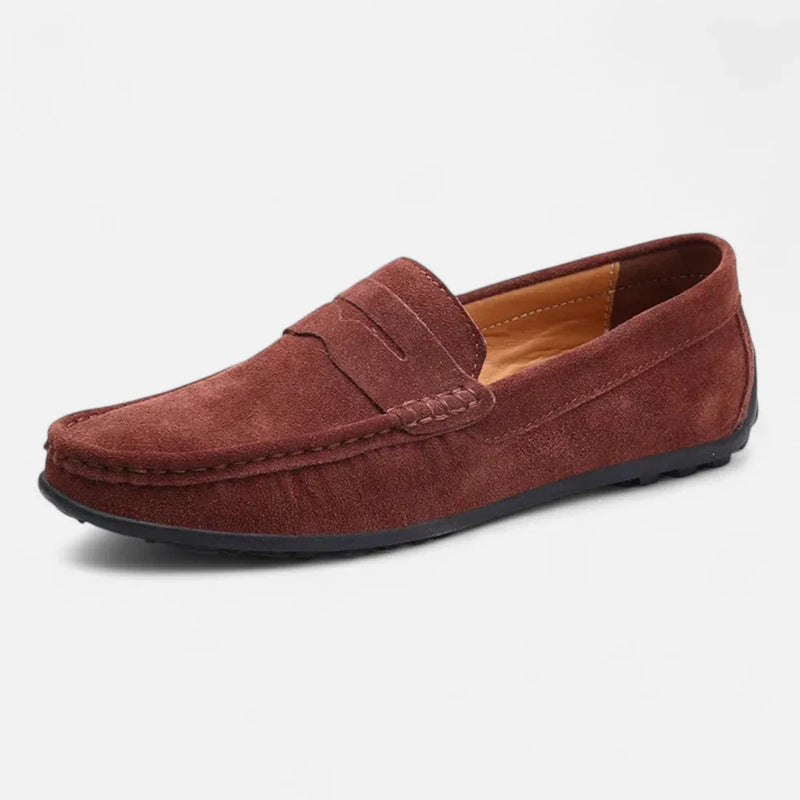 Griffin Men's Suede Loafers - close-up detail