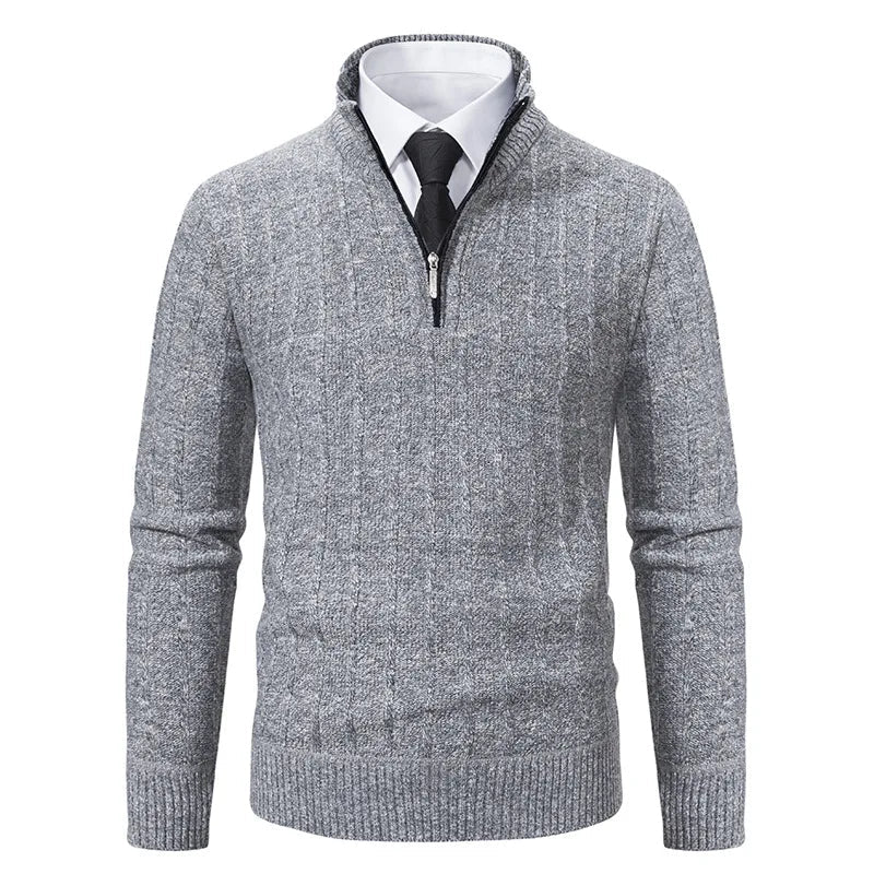 Yves Men's Cable Knit Sweater - styled view