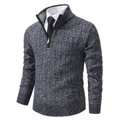 Yves Men's Cable Knit Sweater - fabric and finish detail