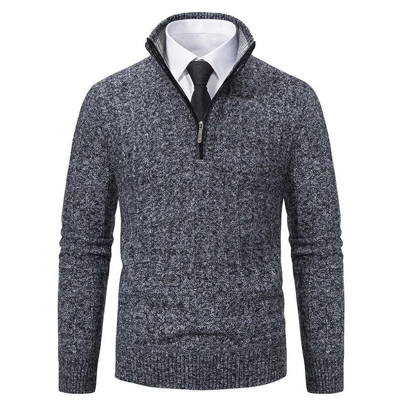 Yves Men's Cable Knit Sweater - close-up detail