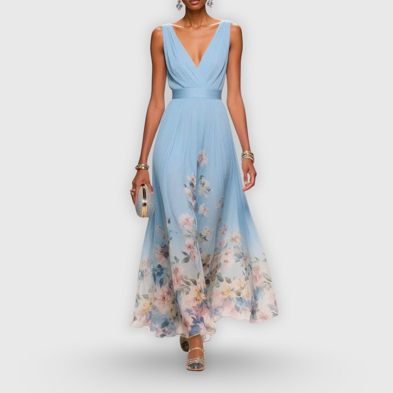 Rowan Women's Floral Maxi Dress | V-neck, Sleeveless