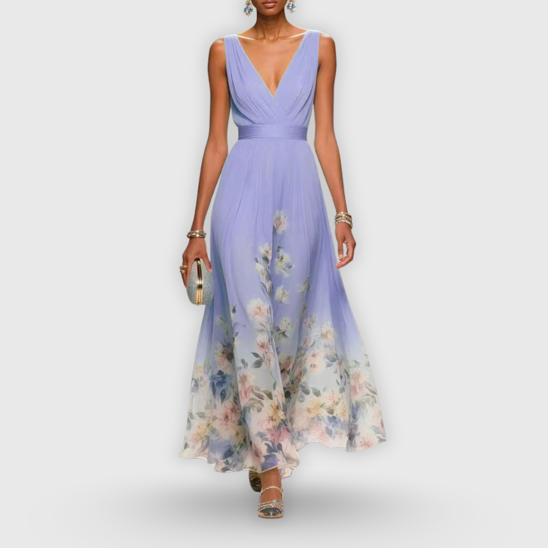 Rowan Women's Floral Maxi Dress - fabric and finish detail