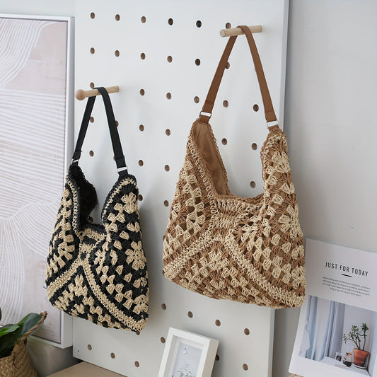 Wilda Women's Crochet Crochet Carryall - styled view