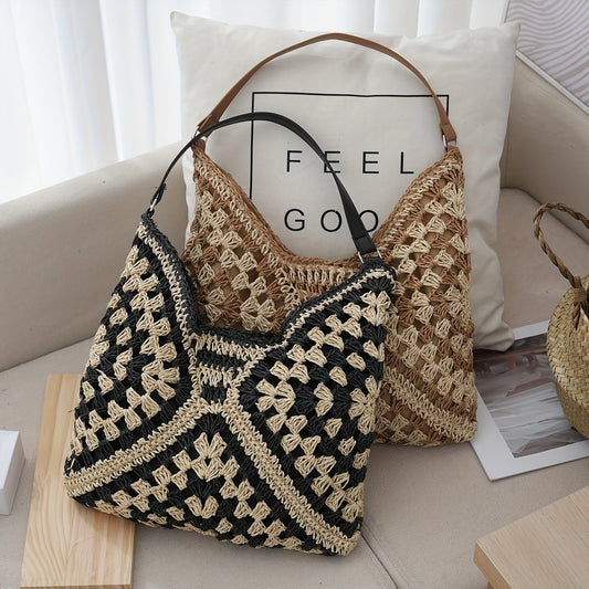 Wilda Women's Crochet Crochet Carryall - front view