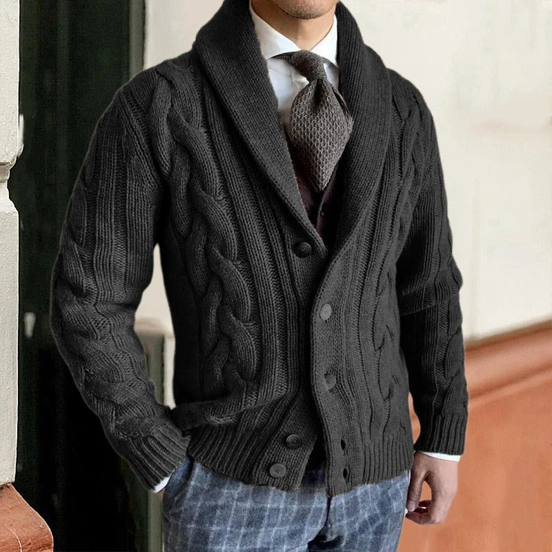Percy Men's Cable Knit Sweater - back view