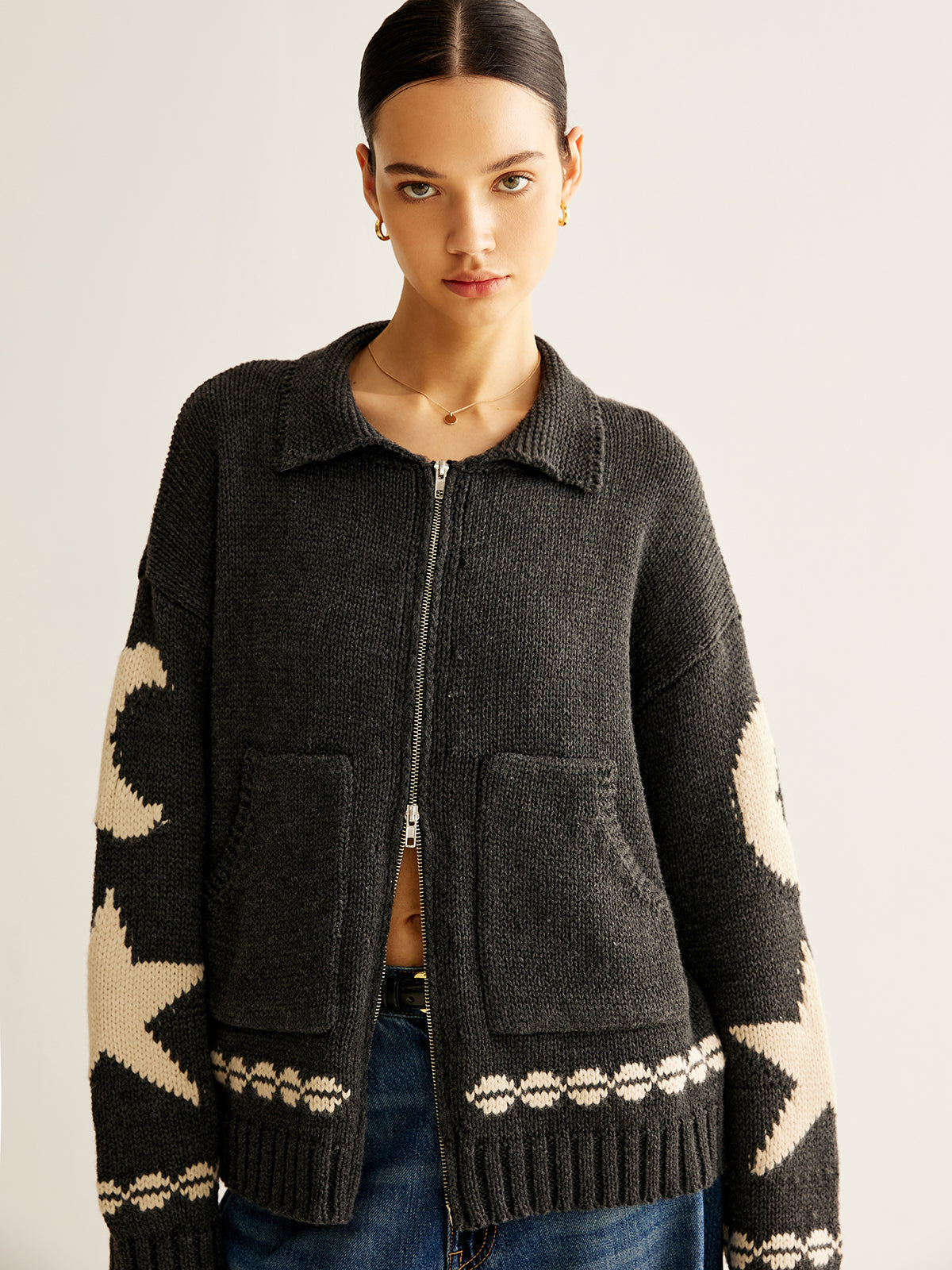 Esme Women's Cardigan - fabric and finish detail