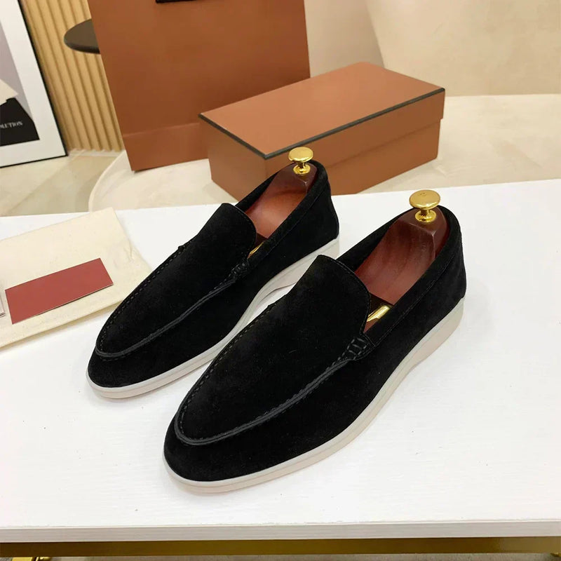 Astrid Women's Suede Loafers - shown in use