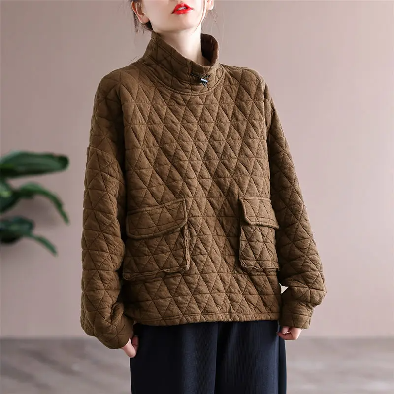 Perla Women's Quilted Sweater - full-length view