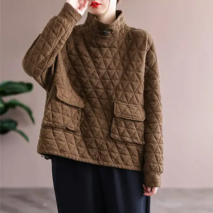 Perla Women's Quilted Sweater - back view