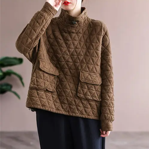 Perla Women's Quilted Sweater - back view