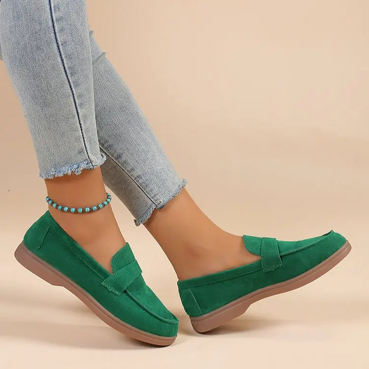 Elise Women's Suede Loafers - styled view