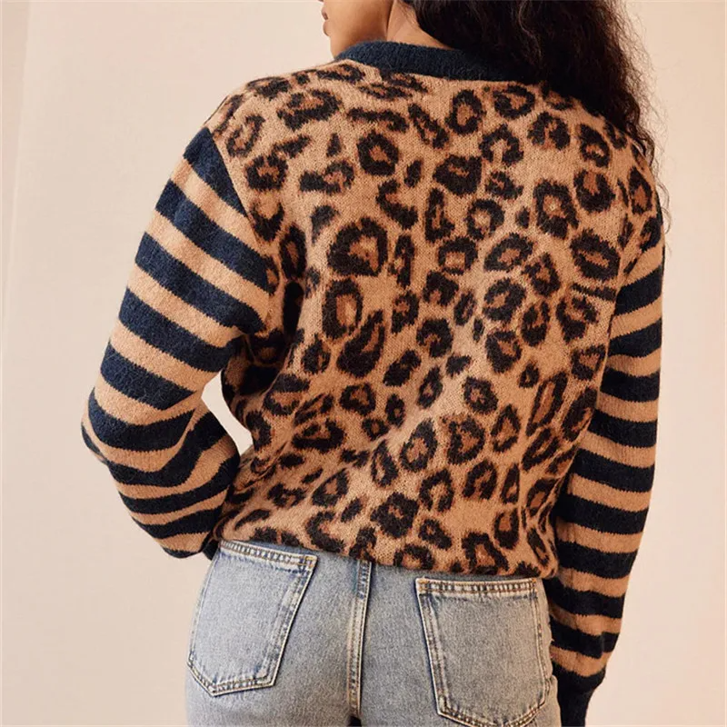 Eloise Women's Leopard Cardigan - close-up detail
