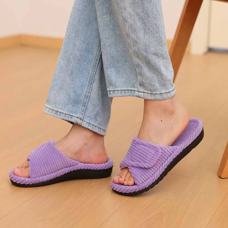 Lila Women's Corduroy Slides - fabric and finish detail