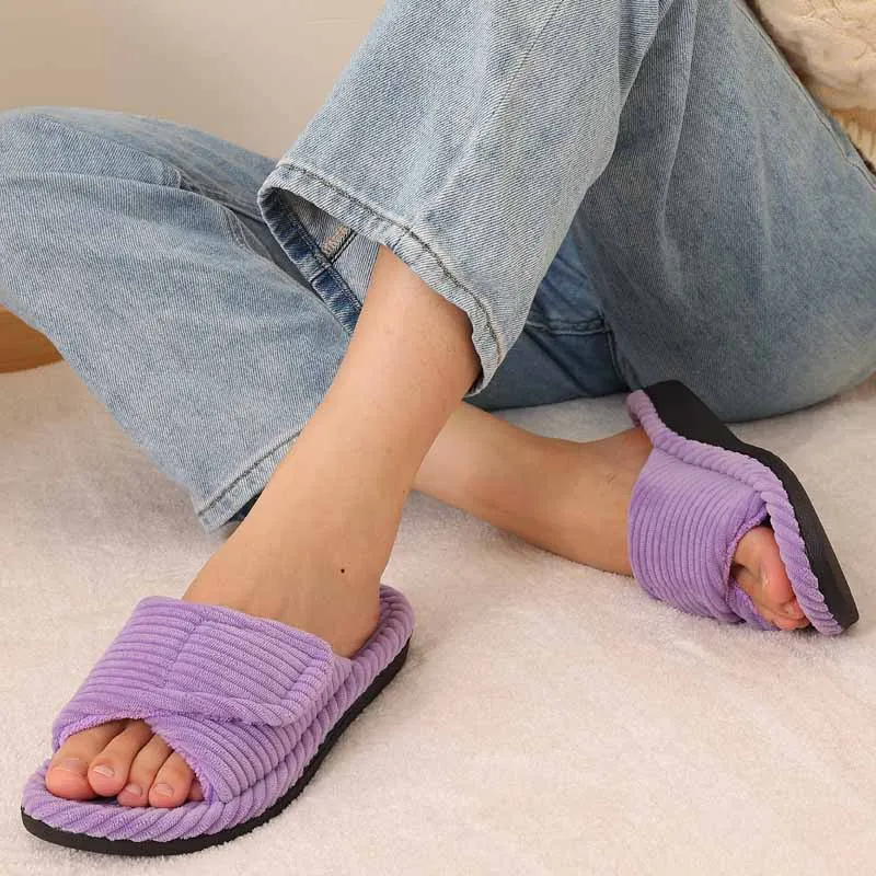 Lila Women's Corduroy Slides - styled view