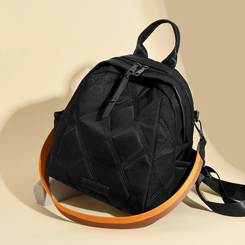 Elise Women's Quilted Backpack - fabric and finish detail