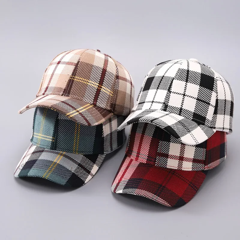 Kira Women's Plaid Hat | White, Blue