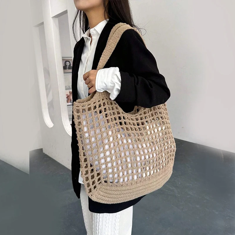 Winona Women's Crochet Crochet Carryall - flat lay