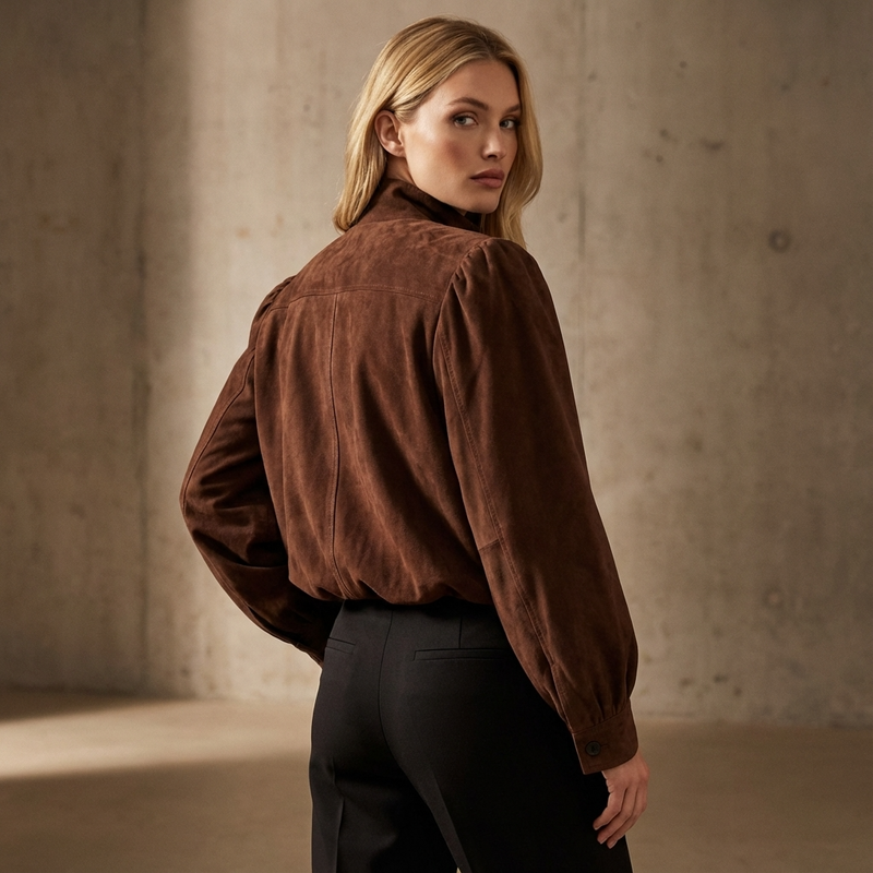 Aspen Isla Women’s Cropped Jacket | Button-Front Design, Structured Shoulders