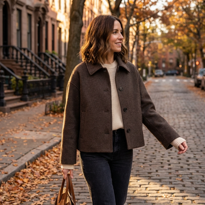 Marina Women’s Short Coat | Button-Front, Structured Silhouette