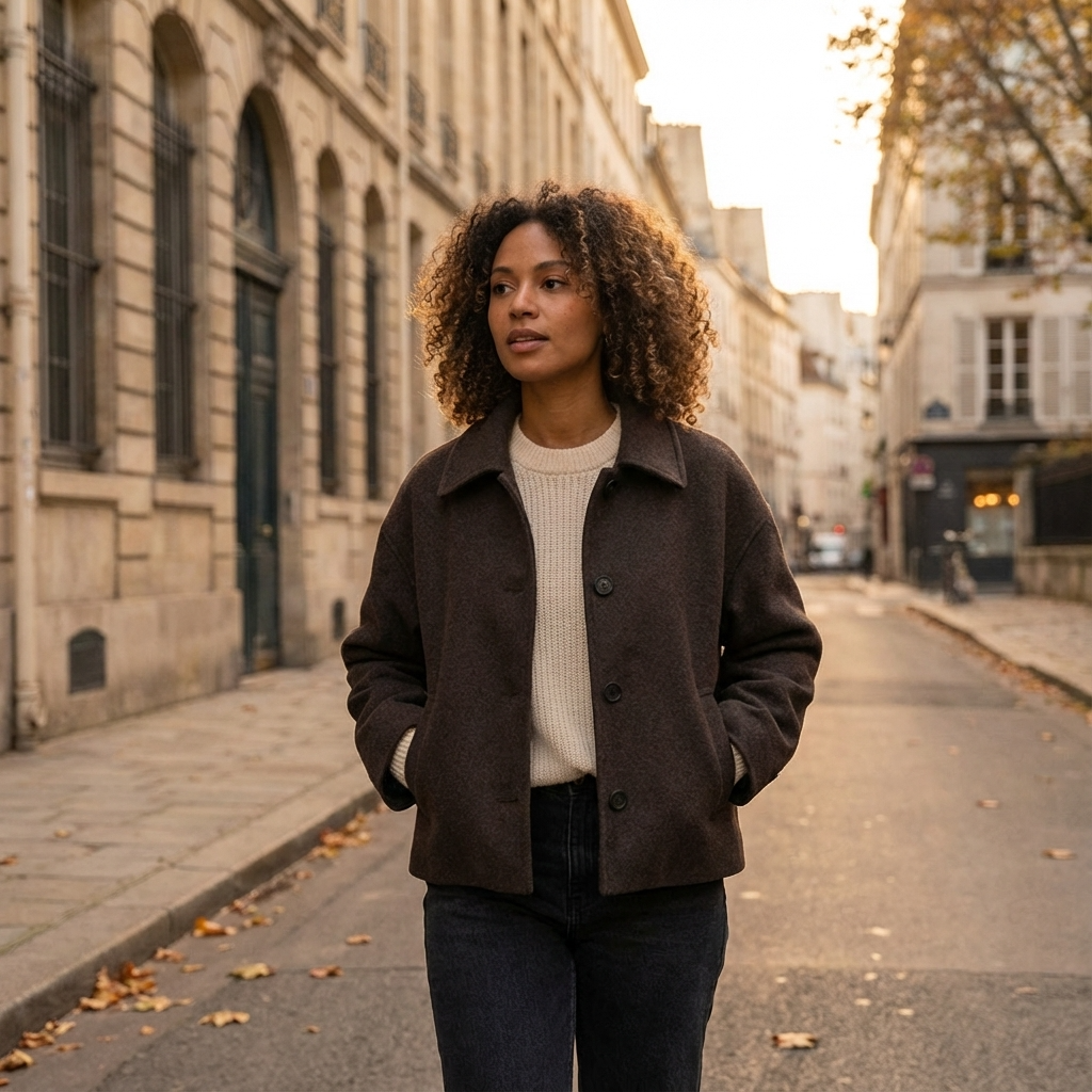 Marina Women’s Short Coat | Button-Front, Structured Silhouette