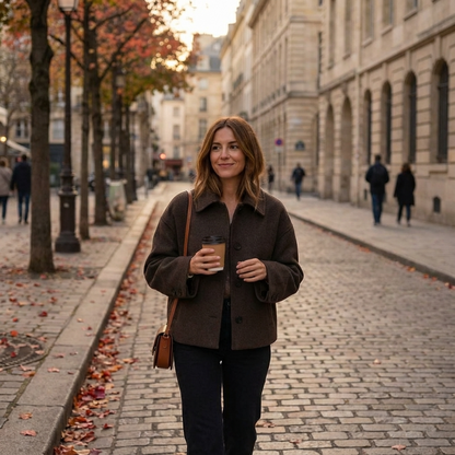 Marina Women’s Short Coat | Button-Front, Structured Silhouette