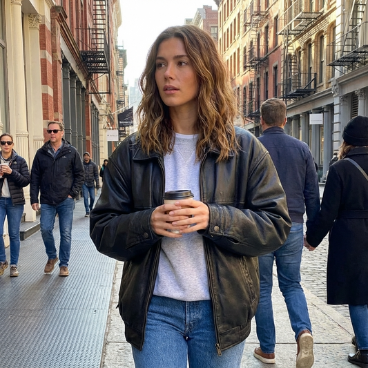 Sienna Women’s Vegan Leather Jacket | Zip Front, Relaxed Silhouette