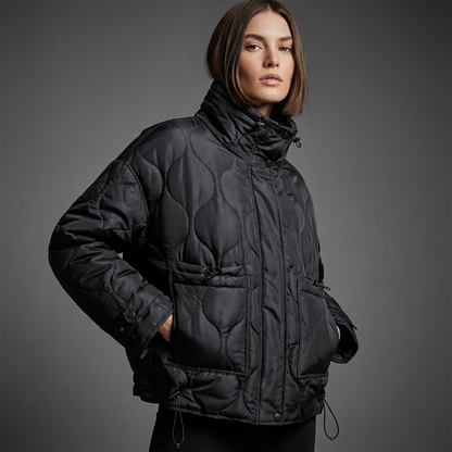 Veste matelassée à col montant pour femmes Aria | Fermeture éclair sur le devant, poches plaquées