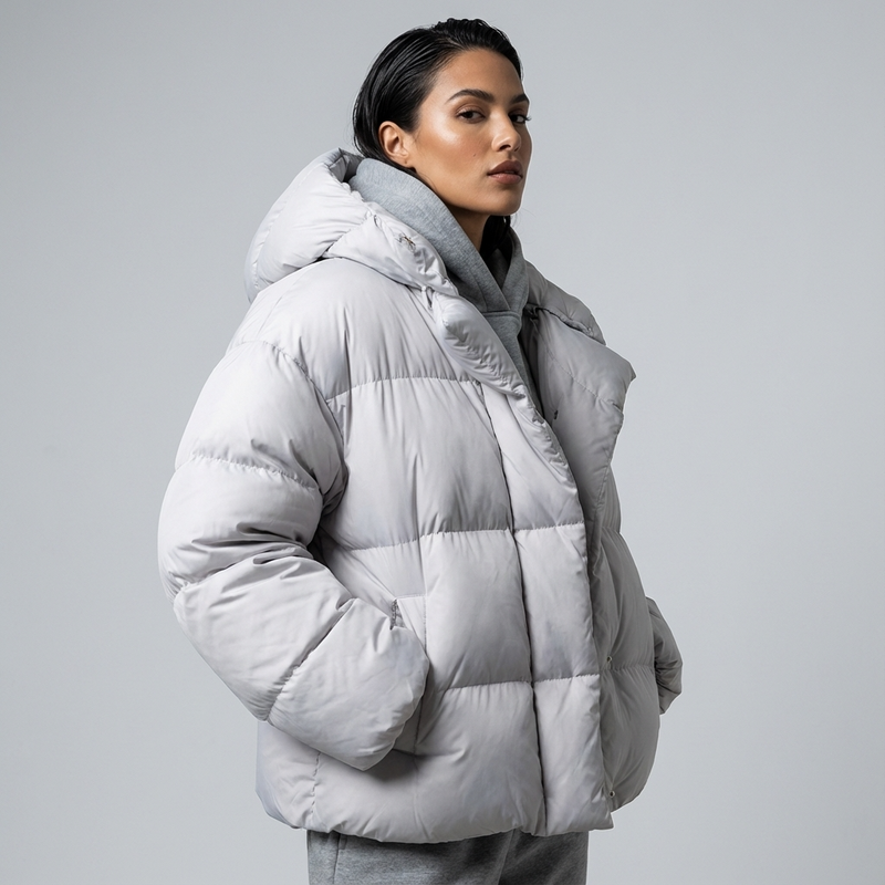 Fern Isolde Women’s Puffer Jacket | Cropped Length, High Neck Collar