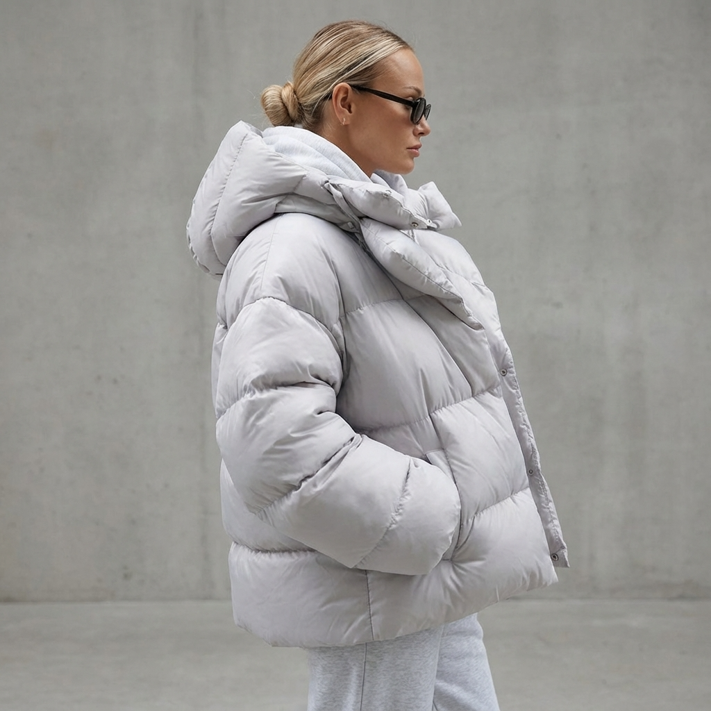 Fern Isolde Women’s Puffer Jacket | Cropped Length, High Neck Collar