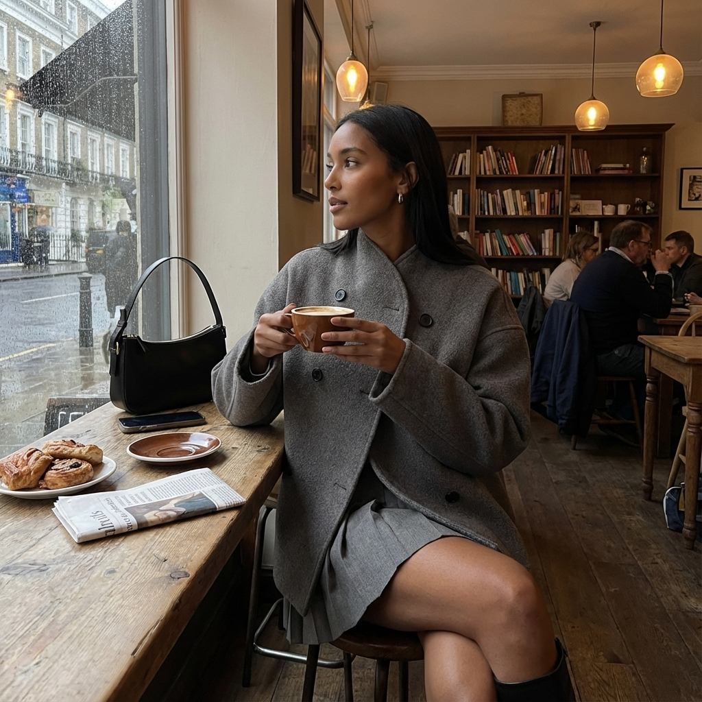 Liora Women’s Oversized Coat | Double-Breasted Front, Relaxed Silhouette