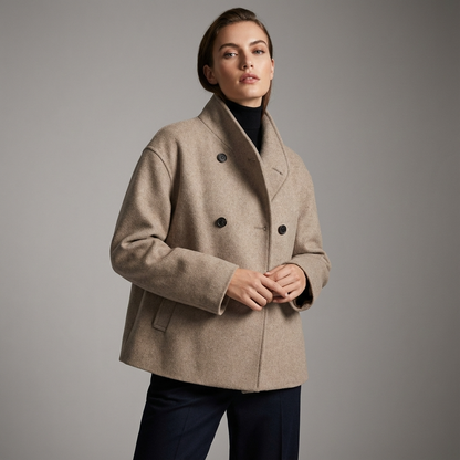 Liora Women’s Oversized Coat | Double-Breasted Front, Relaxed Silhouette