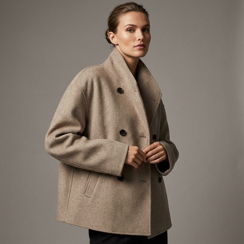 Liora Women’s Oversized Coat | Double-Breasted Front, Relaxed Silhouette