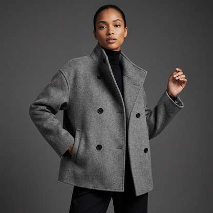Liora Women’s Oversized Coat | Double-Breasted Front, Relaxed Silhouette