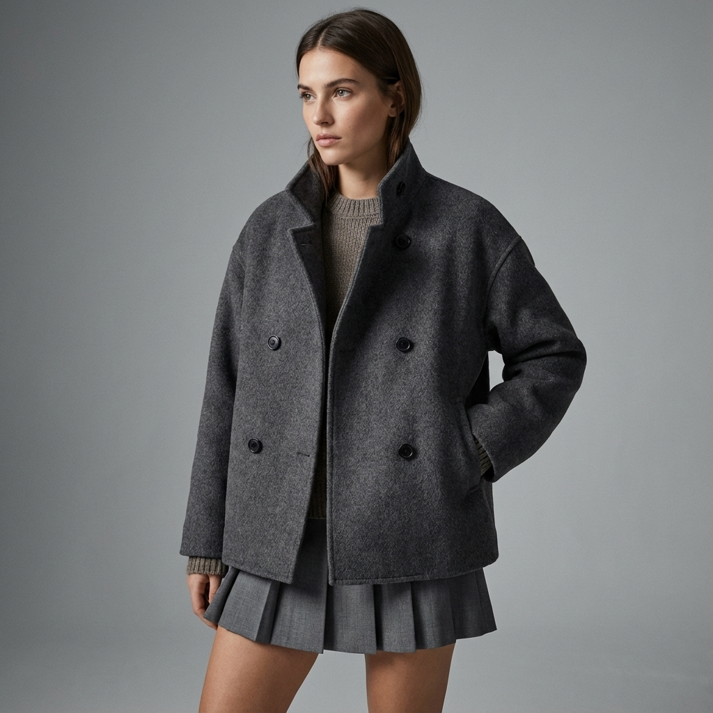 Liora Women’s Oversized Coat | Double-Breasted Front, Relaxed Silhouette