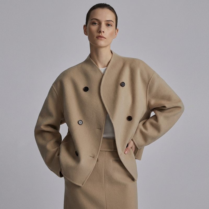 Liora Women’s Oversized Coat | Double-Breasted Front, Relaxed Silhouette