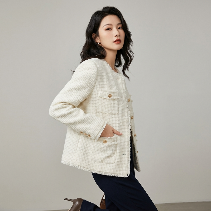 Isabella Women’s Vintage Jacket | Textured Finish, Button-Front Design