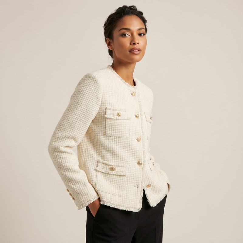 Isabella Women’s Vintage Jacket | Textured Finish, Button-Front Design