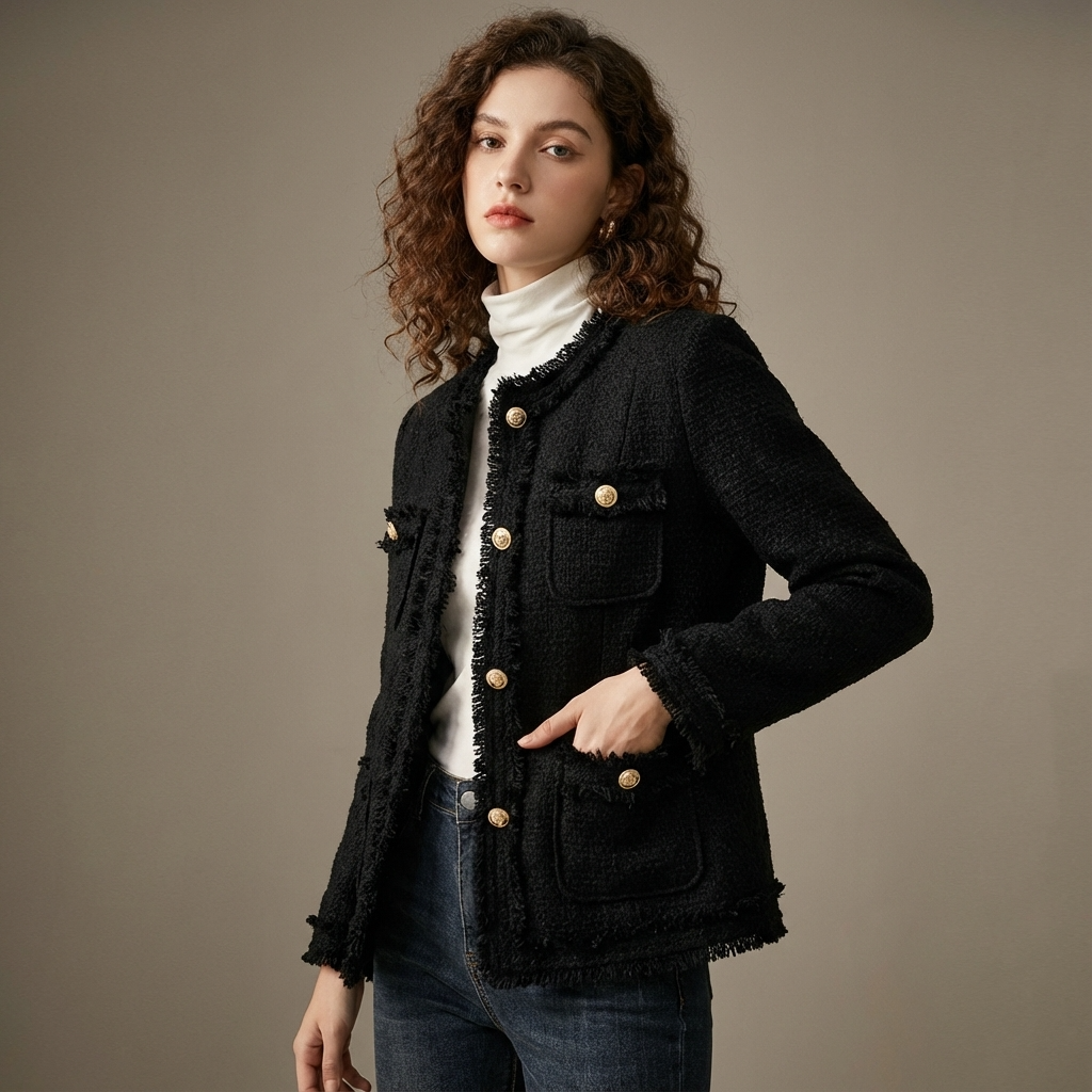 Isabella Women’s Vintage Jacket | Textured Finish, Button-Front Design