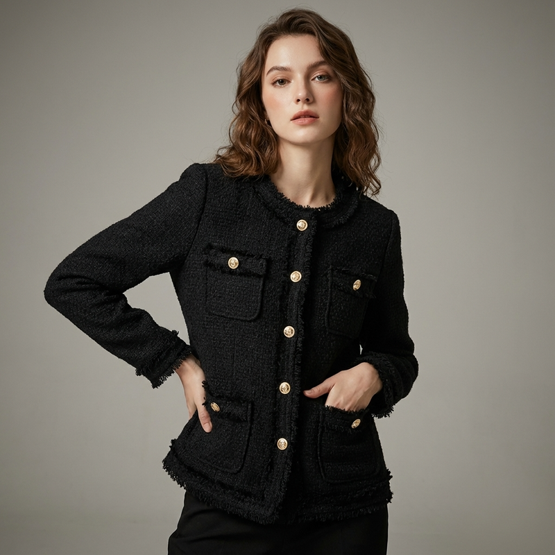 Isabella Women’s Vintage Jacket | Textured Finish, Button-Front Design