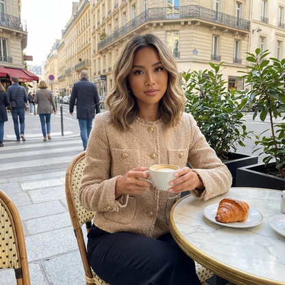 Isabella Women’s Vintage Jacket | Textured Finish, Button-Front Design