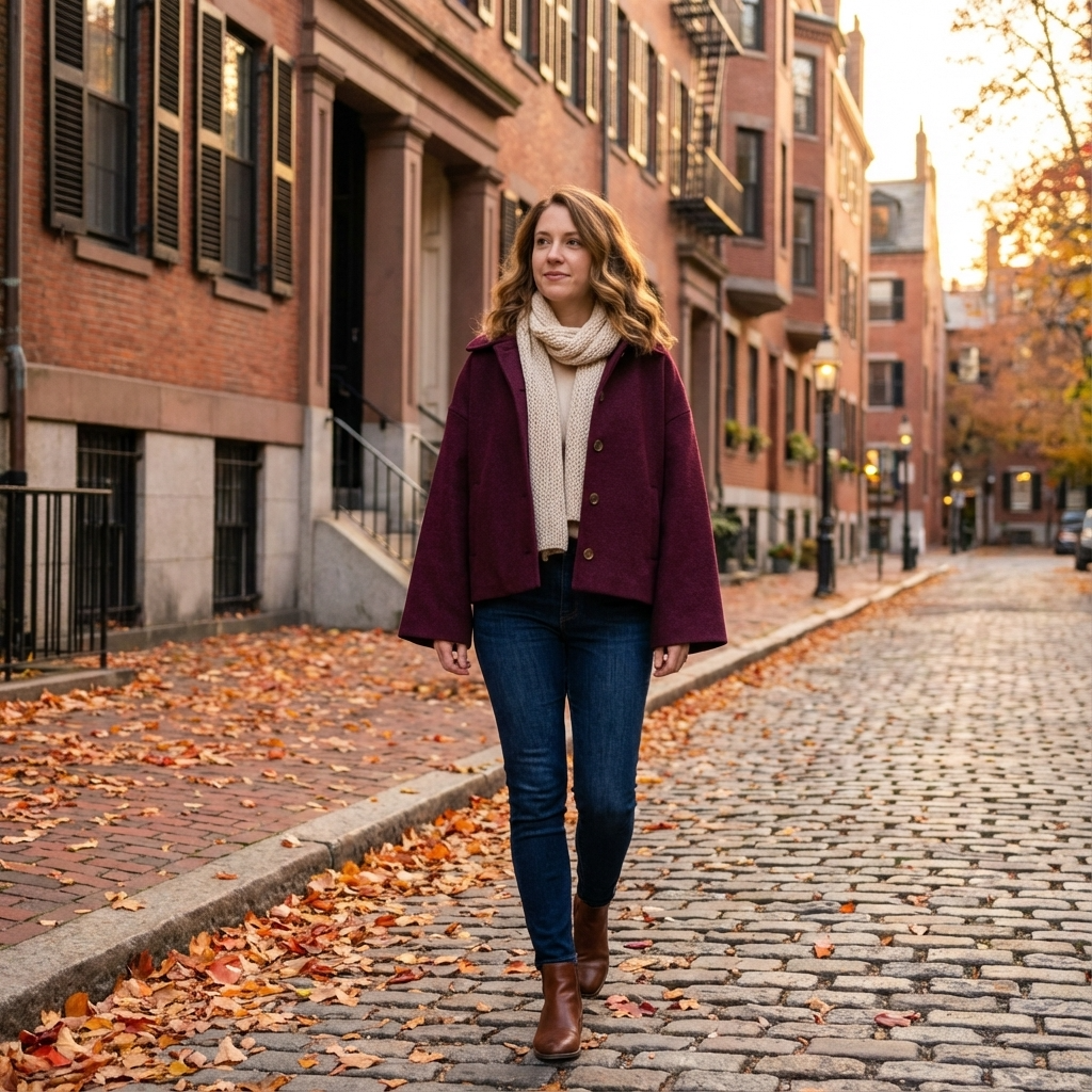 Abrigo corto para mujer Clara | Con botones al frente, Corte relajado
