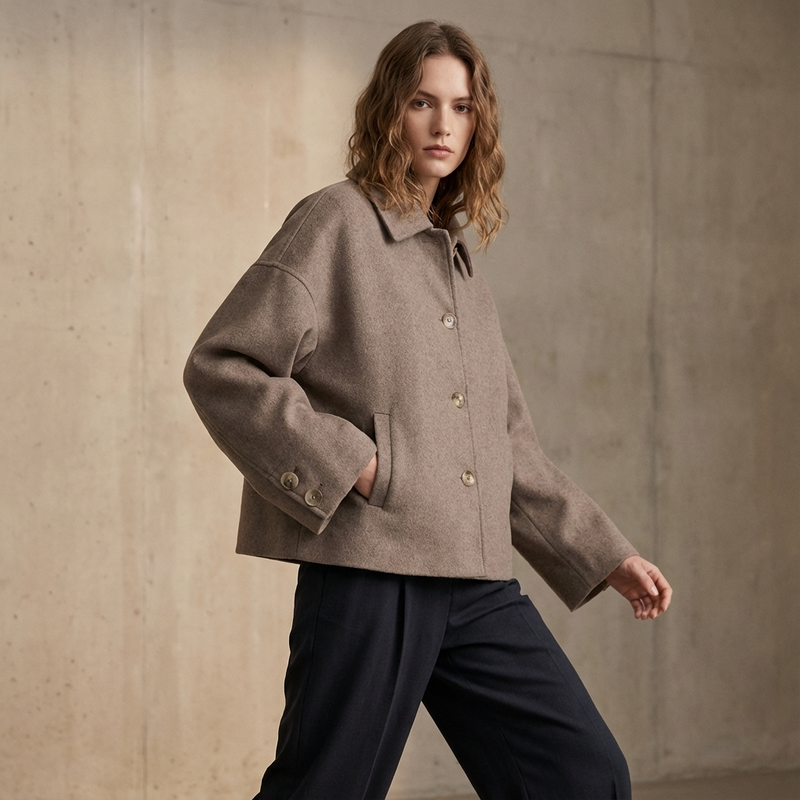 Abrigo corto para mujer Clara | Con botones al frente, Corte relajado
