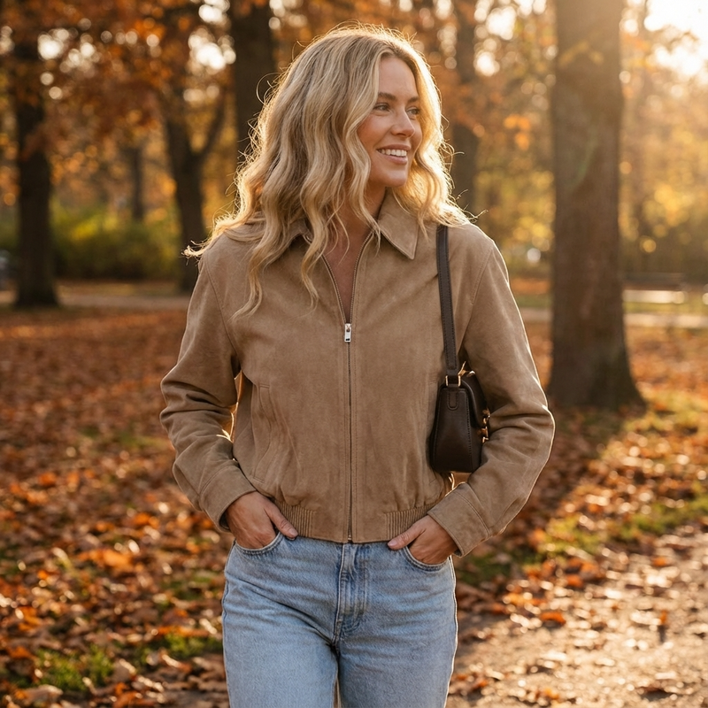 Ash Aurelia Women’s Bomber Jacket | Zip-Front, Cropped Length