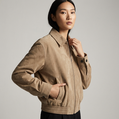 Ash Aurelia Women’s Bomber Jacket | Zip-Front, Cropped Length