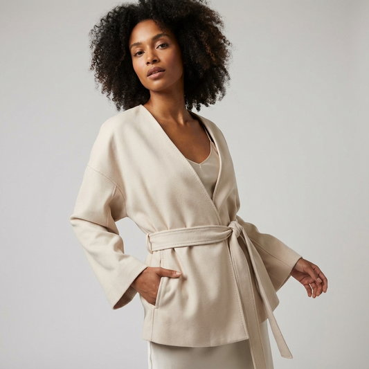 Arden Women’s Wrap Jacket | V-Neck, Tie Waist