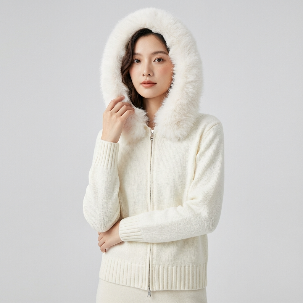 Pine Lyra Women’s Faux Fur Jacket | Oversized Hood, Plush Silhouette